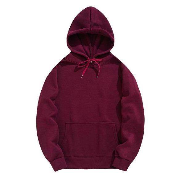 Herre Hettegenser Ensfarget Myk Fleece Topp Med Lommer For Vår Vinter Høst Utendørsbruk 3XL Wine Red