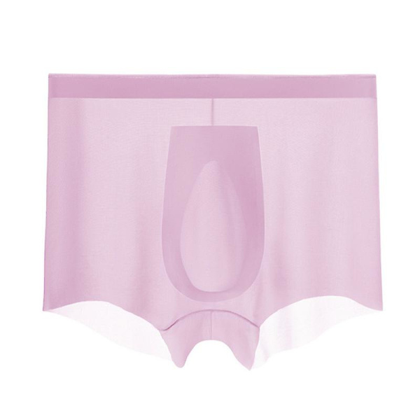 Miesten alushousut 3D-stereo leimaus yksiosainen miesten jääsilkki bokserit hengittävät saumattomat seksikkäät läpinäkyvät alushousut purple 4XL