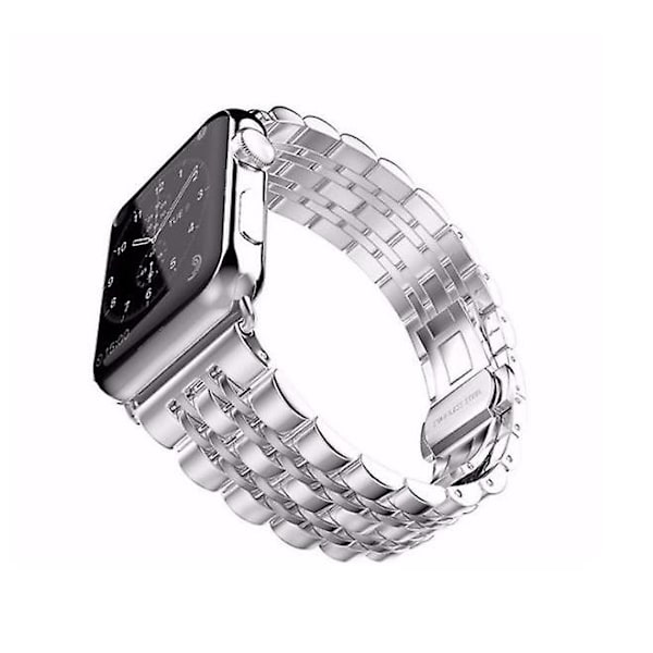 Apple Watch Rem, solid rustfritt stålrem for alle iWatch-serier Silver 38 40 41mm