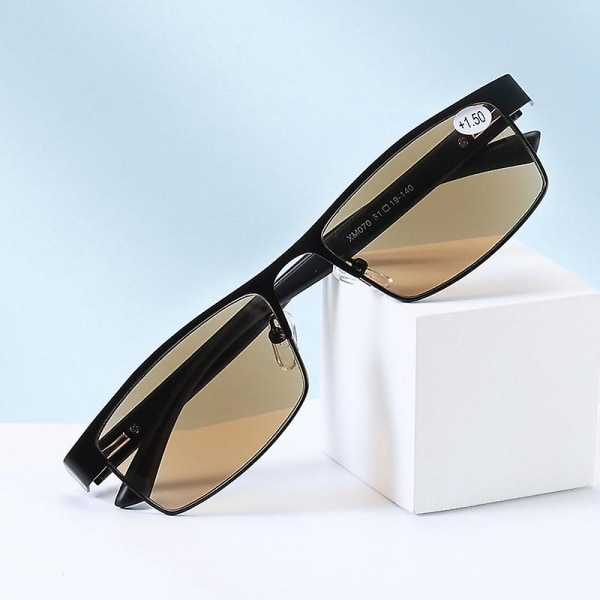 Bruna linser för män och kvinnors företag Presbyopia glasögon, fyrkantig  metallbåge, äldre glasögon med ask 400 degree 0547 | 400 degree | Fyndiq