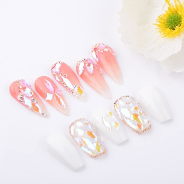 3D nagelkonst Aurora Rhinestone Multi-form blandade nagelkristallhantverk glänsande nagelkonstdekoration DIY nagelkonstdesign Set2