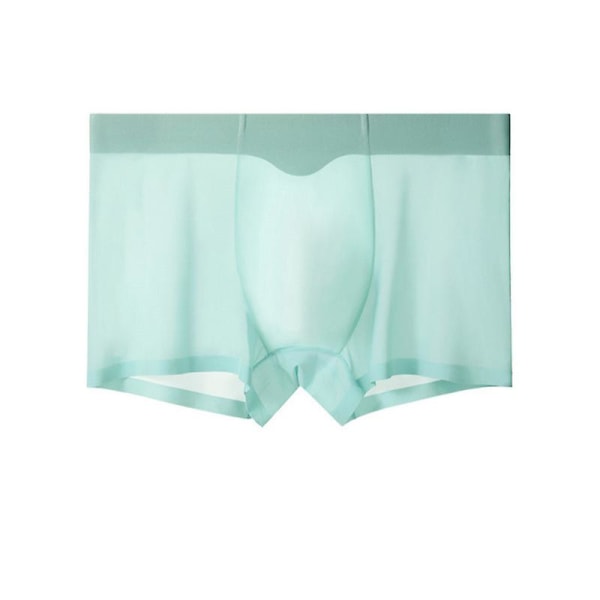 Herre Usynlige Underbukser Is Silke Boxer Briefs Sexede Gennemsigtige Trusser green XL
