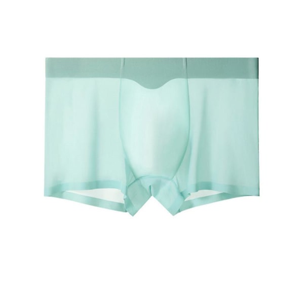 Spårlösa underkläder för män Ice Silk Boxer Sexiga genomskinliga genomskinliga byxor green 2XL