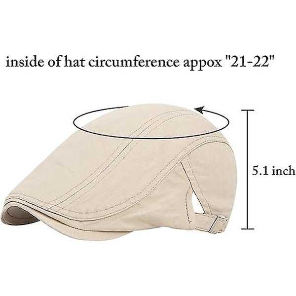 2-pack Newsboy Khaki/beige hattar för män Flat Cap Bomull Justerbar Andningsbar Irländsk Cabbie Ivy Körning Gatsby Jakt Hatt