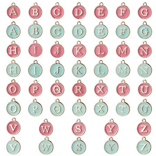 1 Laatikko 52kpl Aakkoskirjainkoruja Alloy Emali Paljetit 26 Kirjainta A-Z Korut Riipus DIY Korujen Valmistukseen Kaulakoru Rannekoru Korvakoru DIY Korutarvikkeet