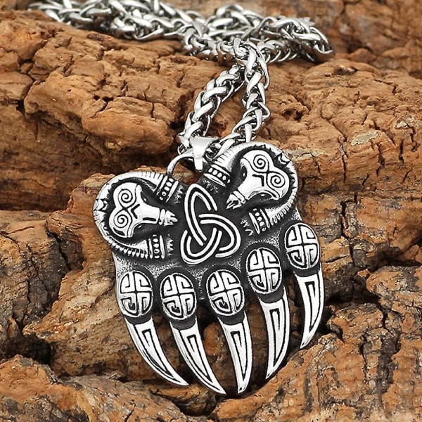 Halskjede for menn, acsergery Gotisk halskjede Hip Hop Ulv Bjørn Amulett Anheng