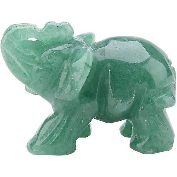 Naturlig sten elefant 2 tums naturlig jade snidad samlarfigur Inredningsartikel för hem- och kontorsdekoration Bring lycka till