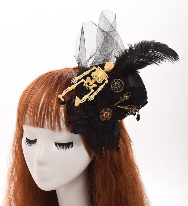 Victorian Steampunk Mini Top Hat Hårklämma för Kvinnor (d) M
