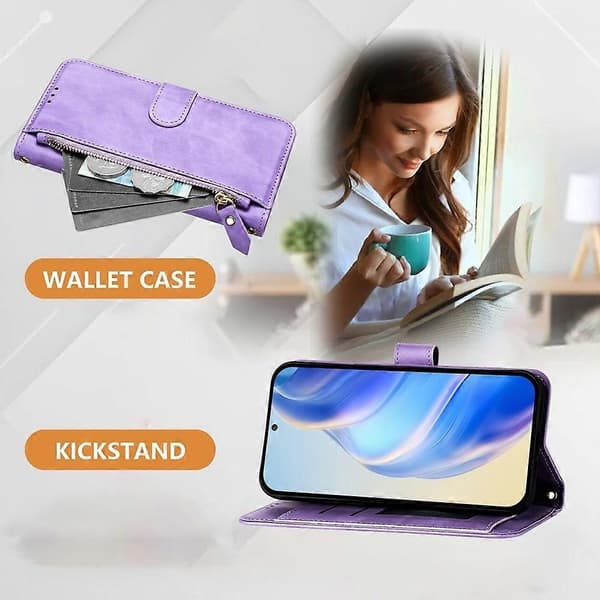 PU Læder Etui Til Motorola Edge 30 Purple