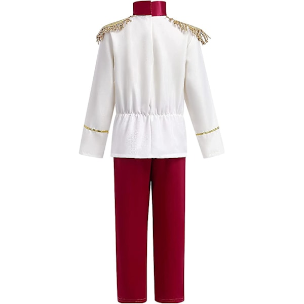 Charmig dräkt för pojkar Halloween Jul Cosplay Outfits Småbarn Barn Medeltida Kunglig Riddare Sagodräkt Med Kunglig Krona Röd Robe Trollstav M