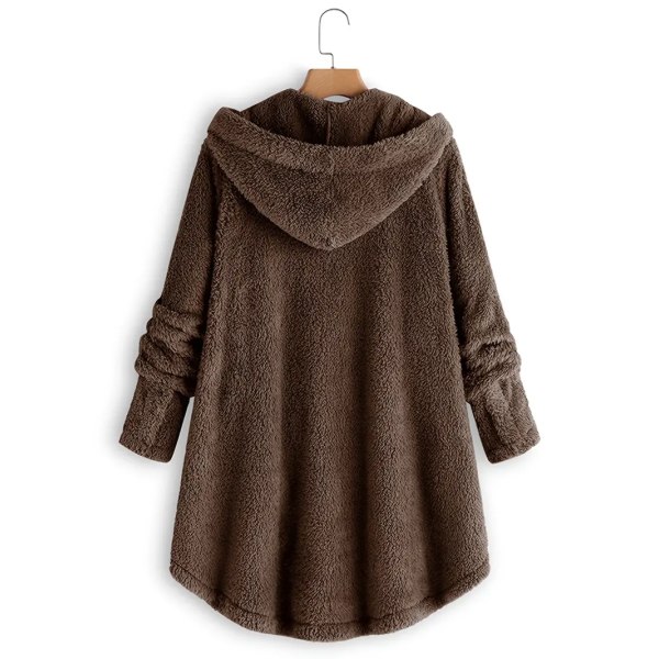 Varm jacka med thermal för kvinnor, casual ytterkläder för höst och vinter, damkläder Coffee 2XL