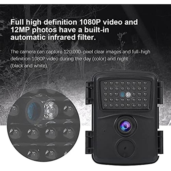 Trail Kamera 1080p 12mp Høj Opløsning Jagtkamera Infrarødt Kamera Videokamera Med Nattesyn