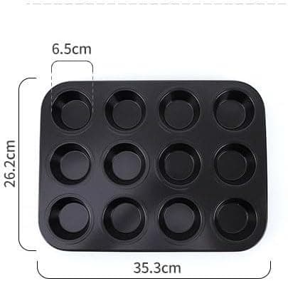 2 stk. store muffinsforme nonstick muffinsforme bageforme til cupcakes brownies kage budding (35,3 x 26,2 x 3 cm)