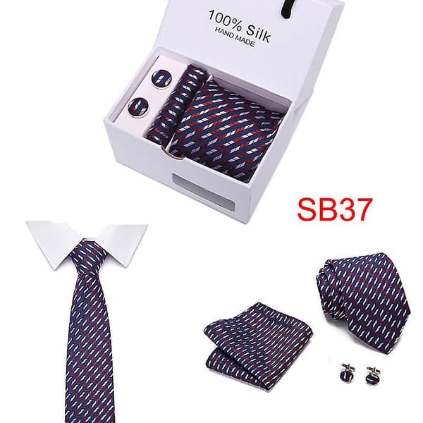 Herre Slips Spot Gaveæske 5 Dele Sæt Slips Business Formel Bryllupsslips B37