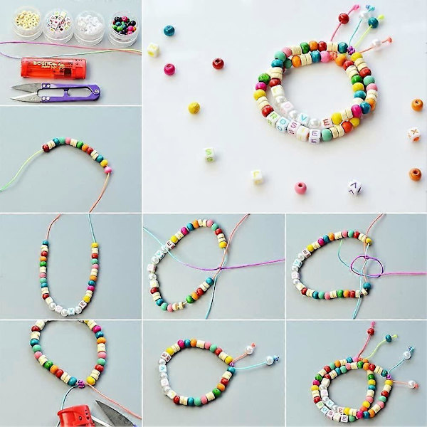 250 st 10 mm Färgade Miljövänliga Runda Träpärlor 10 Färger Stora Hål Träavståndspärlor för Jul Halloween DIY Hantverk Smyckestillverkning, Makramé