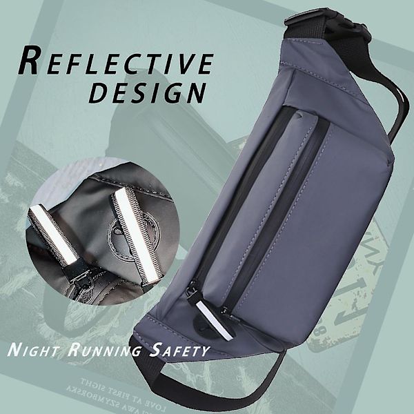 Pu Pocket Herr En-axlad Crossbody Väska-fritids Ryggsäck Sport Diagonal Bakficka grey