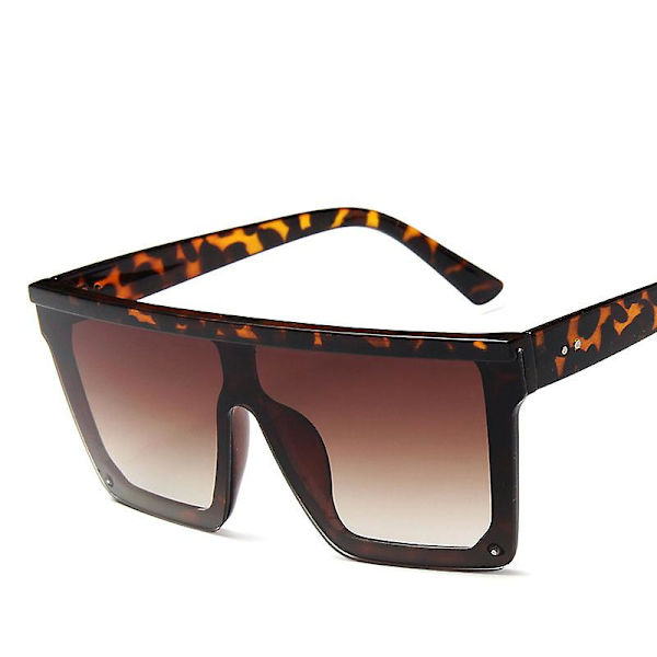 2023 Oversized neliönmuotoiset aurinkolasit naisille, vintage, suuret kehykset, muoti aurinkolasit naisille/miehille, Gafas De Sol LeopardDoubleTea Free cloth