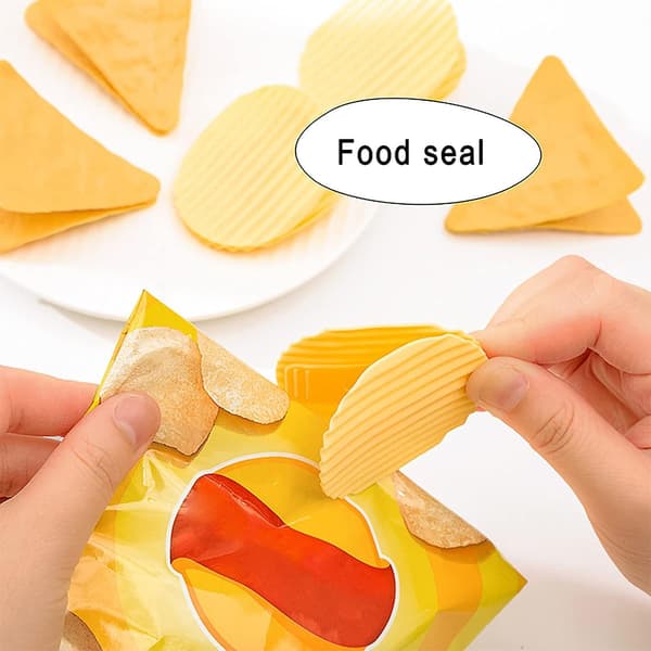 20-pack söta potatisformade chipklämmor i plast för försegling av mat, brödpåsar, snacks och matpåsar.