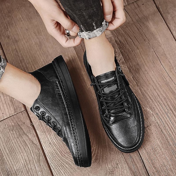 Herr Casual Skor Läder Skor Brädskor Frc928 Black EU 39