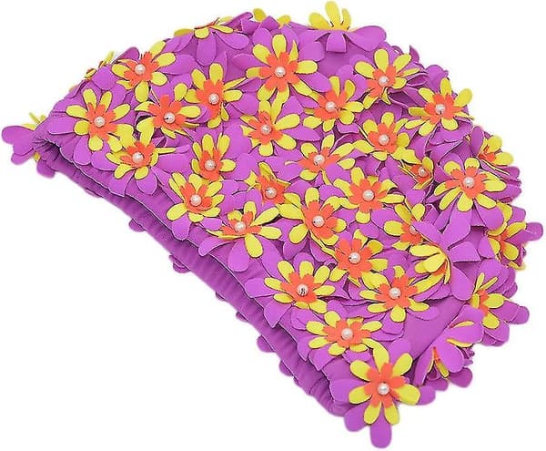 Badehette med blomstermønster, retrostil, for kvinner