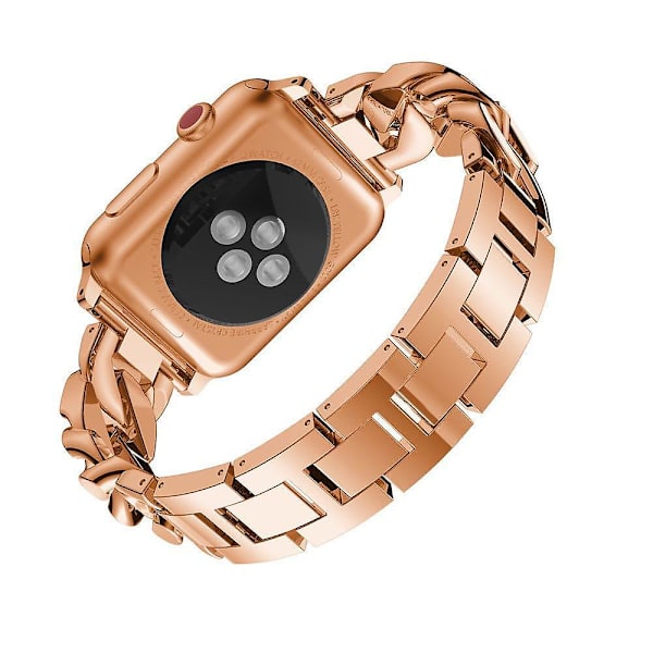 Kimalteleva ranneke yhteensopiva Apple Watch -rannekkeen kanssa 38mm 40mm 41mm Miehet Naiset Strassi Alloy Link Ranneke Iwatch Series 7/6/5/4/3/2/1/se Metallinen rannekoru (r