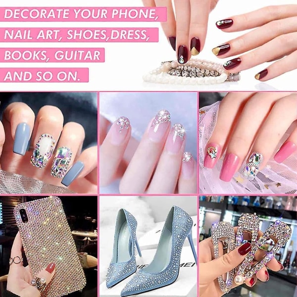 3D nagelkonst Aurora Rhinestone Multi-form Mixade nagelkristallhantverk Blanka nagelkonstdekoration Diy nagelkonstdesign Set4