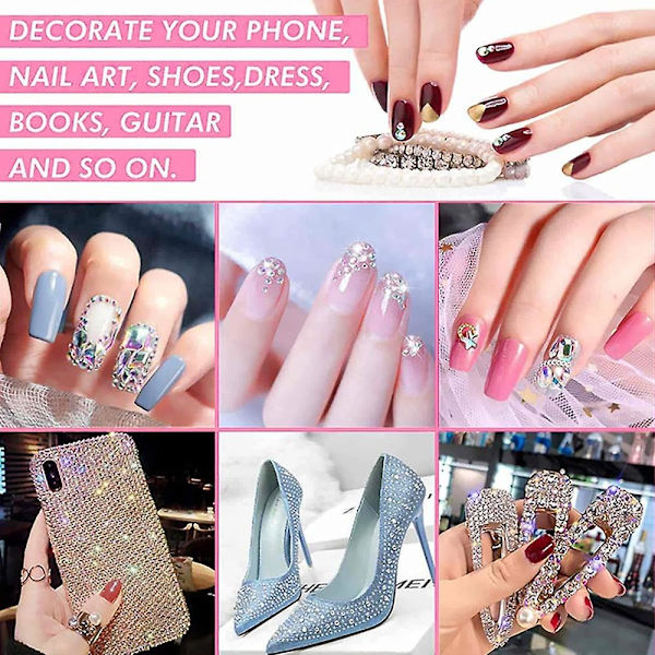 3D Neglekunst Aurora Rhinestone Multi-form Blandede Neglekrystalhåndværk Skinnende Neglekunst Dekoration DIY Neglekunst Design Set4