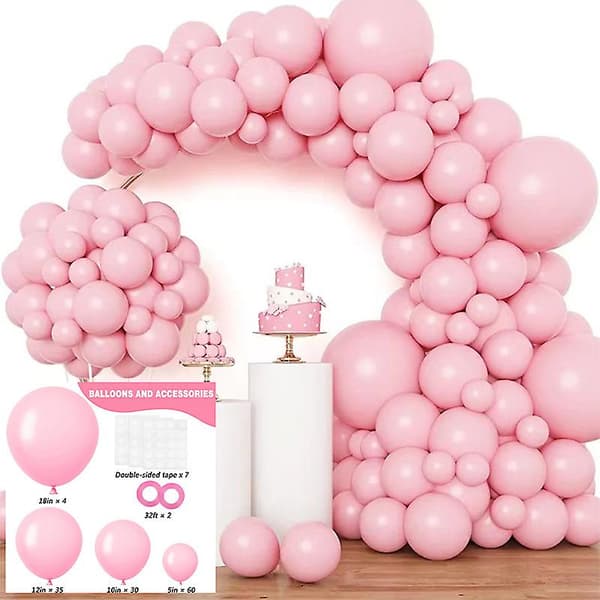 129 st Macaron Ballonger Båge Dekorationer Pink
