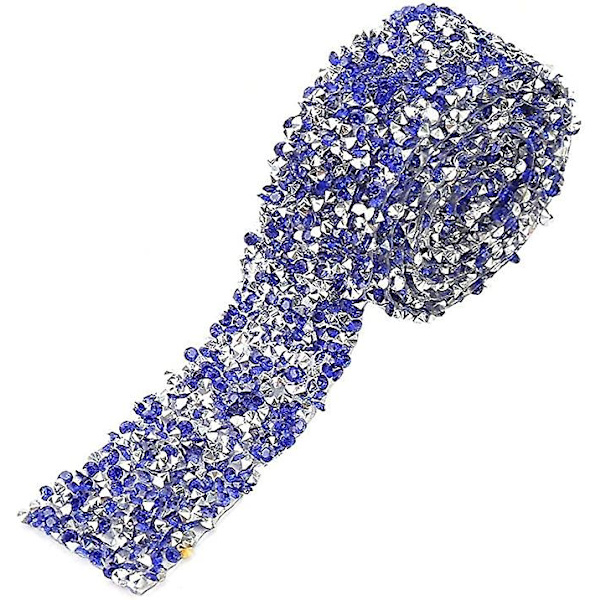 Diamantbåndsrulle, 2 yards 30 mm Diamant Mesh Wrap Rulle Glimmer Krystal Rhinestone Bånd Dekoration Til Bryllup, Fødselsdag (Mørkeblå)