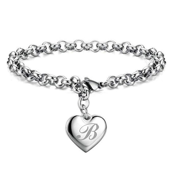 Hjärtformad armband för kvinnor, länkarmband med hängen, sött armband, fotlänk B