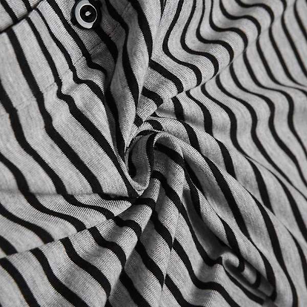 Herrpyjamas randig långärmad jumpsuit sovpjamas Gray L