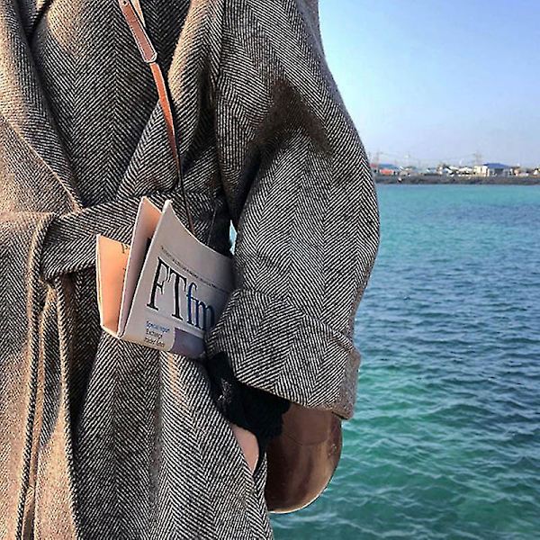 Dame Langermet Varm Ensfarget Elegant Kåpe For Vinter Strandfest M