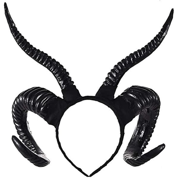 Djävulshorn diadem, svart horn Maleficent horn diadem för Halloween kostym cosplay Gold