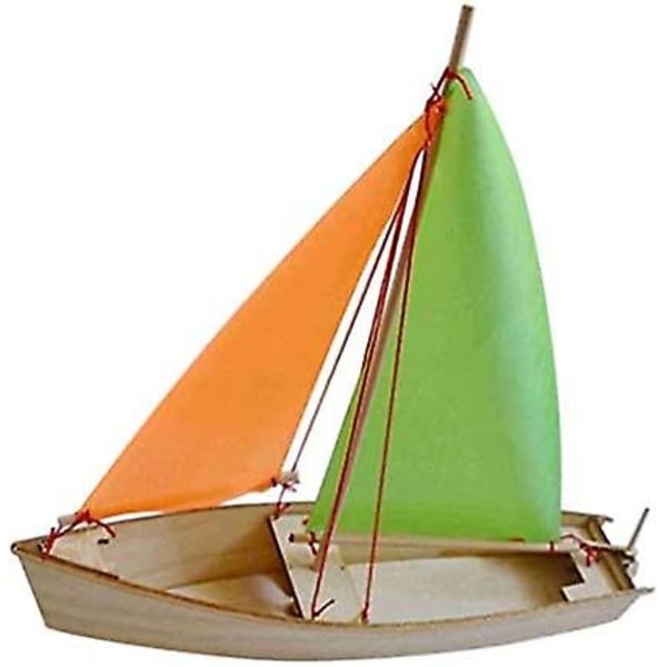 Tenlacum DIY Trä liten segelbåt Fartyg Båt modellbyggsatser Leksak Heminredning