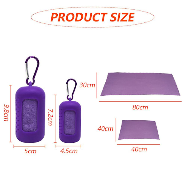 2set Kylhandduk, Kylhandduk Kylhandduk, Mikrofiberhanddukar Snabbtorkande Sport Handduk Strandhandduk Reshandduk För Fitness Gym Yoga Och Utomhus Sp purple