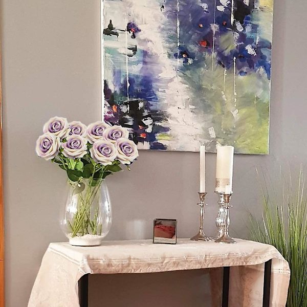 5 stk. Rosebukett Realistisk Falsk Rose Bryllup Familie Fest Dekorasjon Event Gave Purple heart