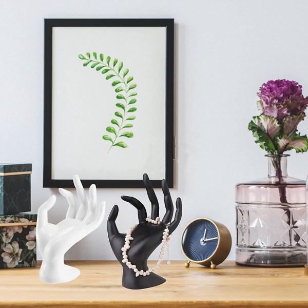 4-pak Ringhåndholder, Hånd Smykke Display Holder, Resin Armbåndsring Form Smykke Display, Smykke Ur Stand Til Hjemmeorganisering