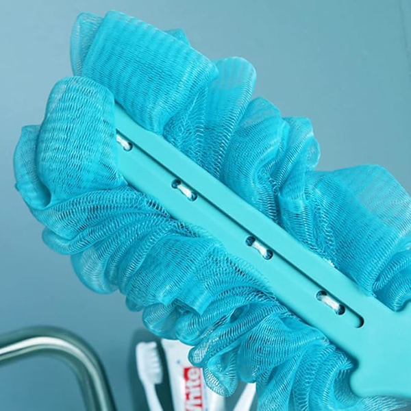 verkko puff kylpy sieni luffa harjaus vartaloharja pitkä kahva luffa selänpesin pitkä kahva selkä kylpy verkko sieni vihreä