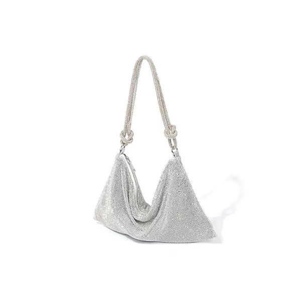 Strass-koristeltu crossbody-laukku naisille, hopea, kirjekuorilaukku, iltalaukku, käsilaukku, kimalteleva strassi, timanttikirjekuorilaukku juhliin, morsiamelle, iltalaukku hopea