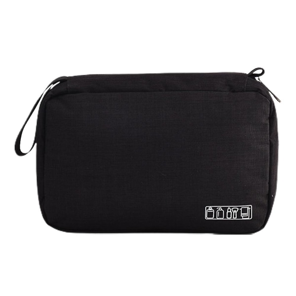 25*7*13cm Toilet taske, Rejsetaske med krog, Vandtæt kosmetiktaske, Rejseopbevaringstaske black