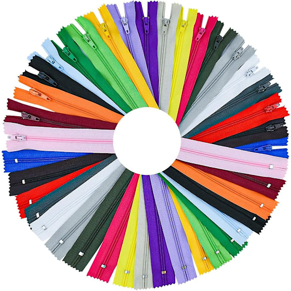 20 st nylon spiralblixtlås syblixtlås för skräddarsydd sömnad i 20 olika färger färgglada hantverk bulk blixtlås tillbehör blandade färger osynliga blixtlås för