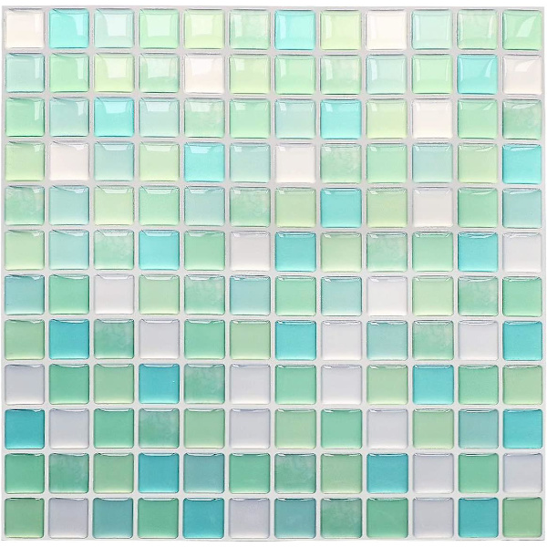 3D Itsekiinnittyvä Vedenpitävä Mosaiikki Seinätarra Itsekiinnittyvä Kylpyhuoneen Seinälaatta Sininen, 4 Arkkia