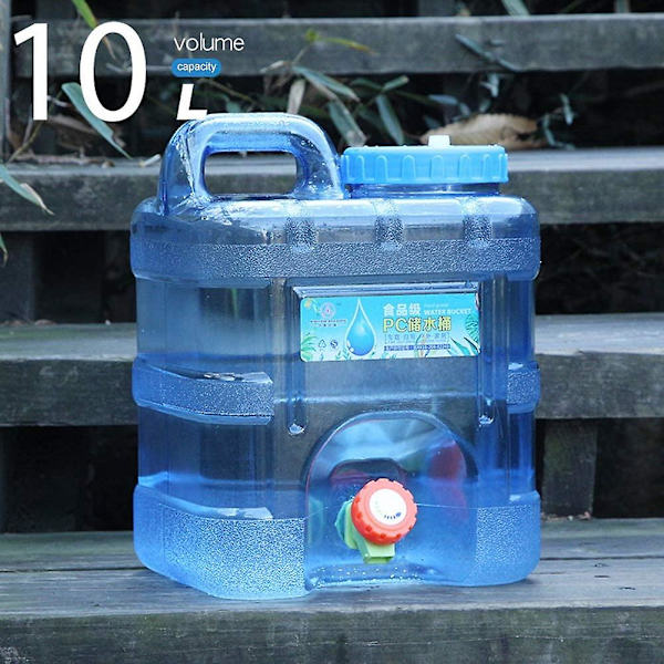 10l Vandbeholder til Campingvogn, bærbar Vanddunk med Håndtag, fødevaregodkendt Jerrycan med Hane, perfekt til Rejser, Camping, Grill, Fiskeri