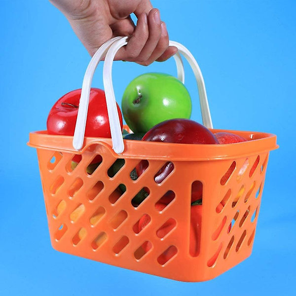 2 stk. Leker Groceries Basket Mini Lekehandlekurv Med Håndtak Kjøkken