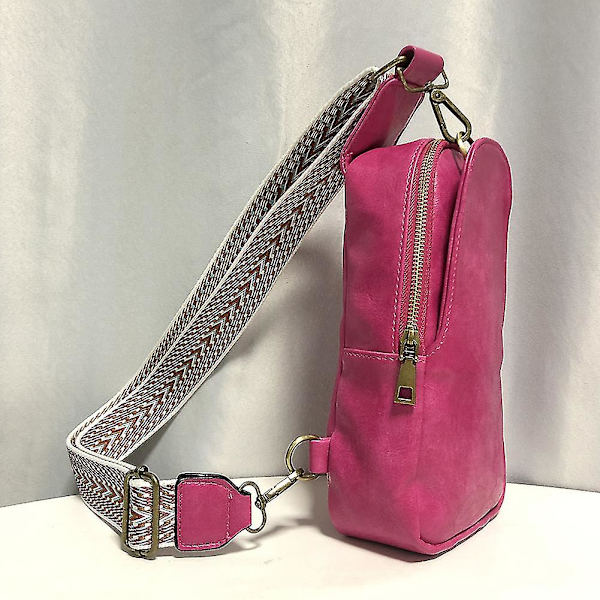 Dam PU Läder Slungväska Bärbar Retro Crossbody Väska Vintage Dragkedja Bröstväska Colour