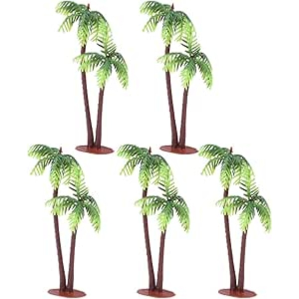 pieniä rannikkopuita muovipalmu puu miniatyyri kasvi muovi kookospähkinä kakku koristelu topper T? Bonsai käsityö mikro maisema tee-se-itse 5 kpl mini trooppinen