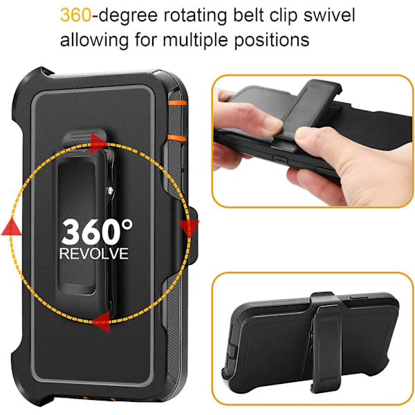 iPhone XR-fodral, xmon Bältesklämma Holster Robust Kickstand Skyddande Skal [Dammsäkert] [Stöttåligt] Kompatibelt med Apple iPhone XR [6,1 tum](svart/