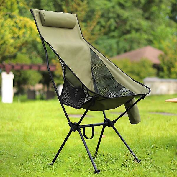 Foldbar Campingstol Ultralet Bærbar Åndbar Aluminiumlegeringsramme Stol Til Fiskeri, Camping, Picnic, Fiskeri Og Andre Udendørs Aktiviteter black