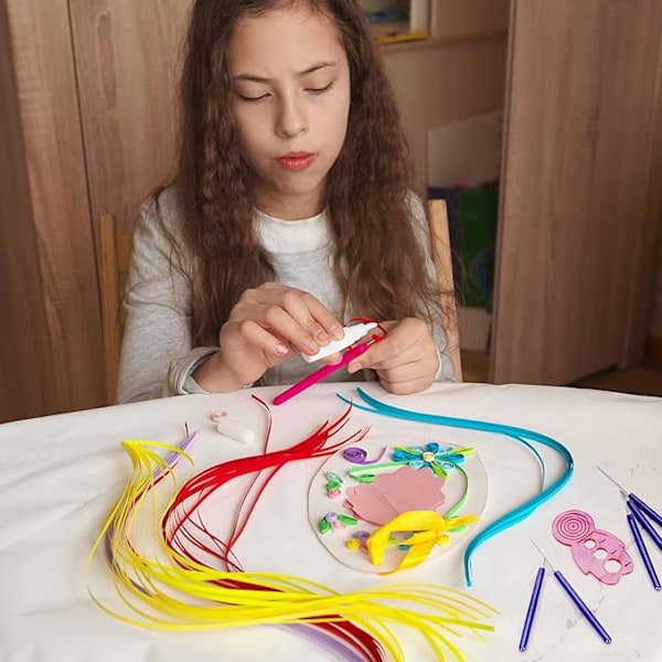 PappersQuilling-verktyg med slits, 7-delad rullar Curling Quilling-nålpenna för hantverk gör-det-själv