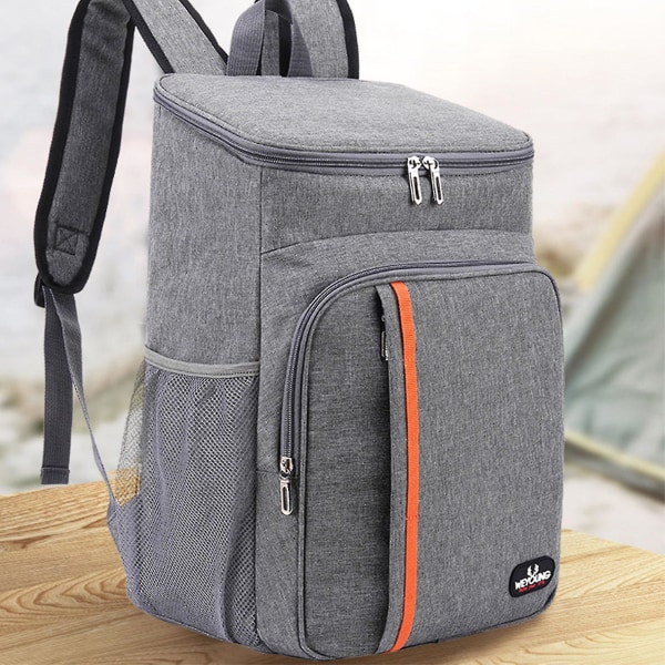 Extra stor isolerad ryggsäck med hög kapacitet Vattentät för män Liten svalare ryggsäck New Gray